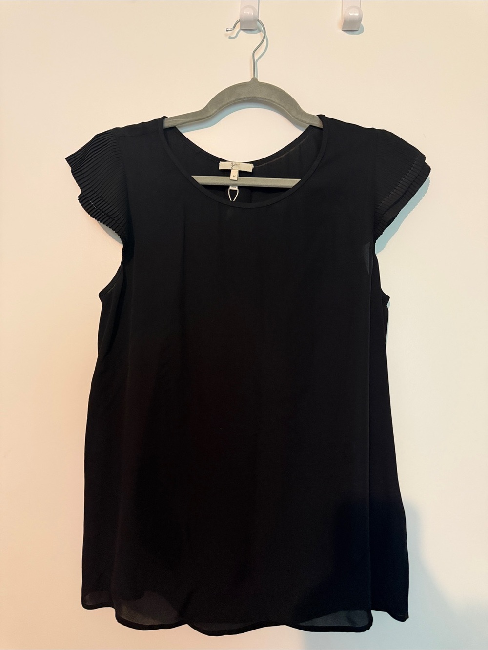 Joie Pleated Cap-Sleeve Blouse